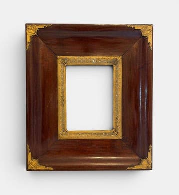 Lijst - Hout - gegraveerde vergulde messing