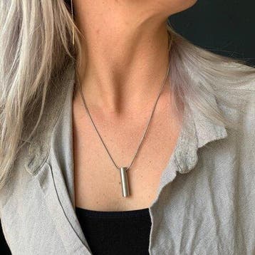 Ashanger edelstaal Buis klein mat + ketting verzenden gratis, Sieraden, Tassen en Uiterlijk, Kettinghangers, Ophalen of Verzenden