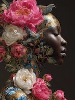 yamila - Ethereal Heritage: A Study in Gold and Petals