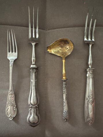 Bestekset (4) - .950 zilver, Antiek en Kunst