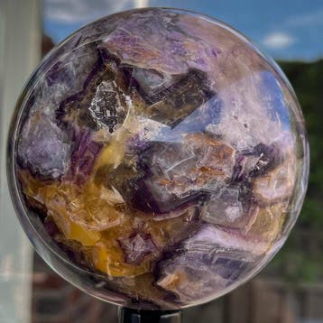 Fluoriet Fine polished Multicolor Quality fluorite sphere -
