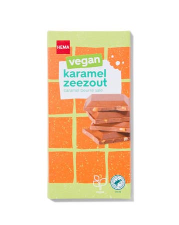 HEMA Vegan reep karamel zeezout 90gram, Verzenden, Nieuw