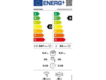 Whirlpool FFWDB 864349 BV EE - Was-droogcombinatie - 8kg, Verzenden, Zo goed als nieuw
