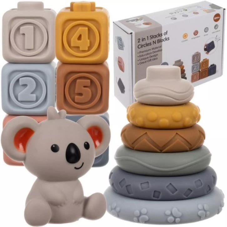 Kruzzel Sensory Blokken met Koala - Multicolor - Voor Mot..., Kinderen en Baby's, Speelgoed | Overig, Nieuw, Ophalen of Verzenden