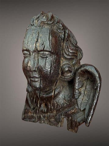 sculptuur, Renaissance engel hoofd / fragment / 16e eeuw -