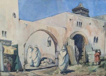 Ecole orientaliste - Lise caft ? à déchiffrer - Four arabe à, Antiek en Kunst
