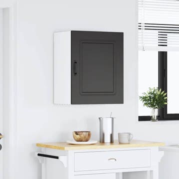 vidaXL Keukenwandkast Kalmar zwart bewerkt hout, Verzenden, Nieuw, Zwart