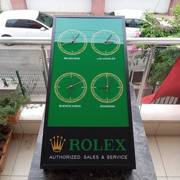 Large Size Rolex World illuminated Clock Sign -