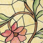 Raamfolie bloemen, glas in lood idee, glasfolie, Nieuw