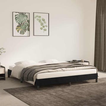 vidaXL Bedframe zonder matras 160x200 cm fluweel zwart, Verzenden, Zwart, 200 cm, Stof