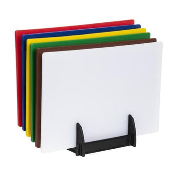 Hygiplas LDPE snijplanken set met rek 450x300x10mm (Set van, Verzenden, Nieuw