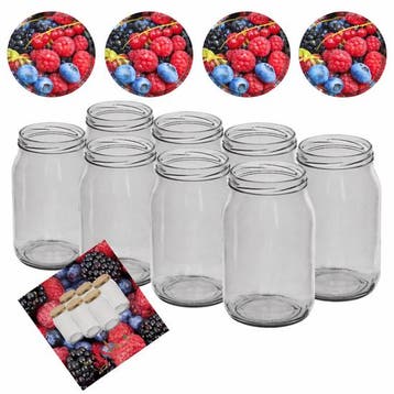 Glazenpotten 900 ml met twist-off deksel (Fruit) 8 stuks, Verzenden, Nieuw