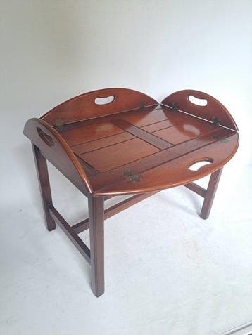 Salontafel - serveertafel - Mahonie, Messing - Butlertray/