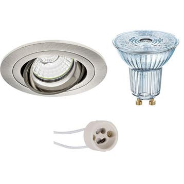 GU10 Inbouwspot Set - Mat Nikkel - Inbouw Rond - Dimbaar -, Huis en Inrichting, Lampen | Spots, Metaal of Aluminium, Nieuw, Ophalen of Verzenden