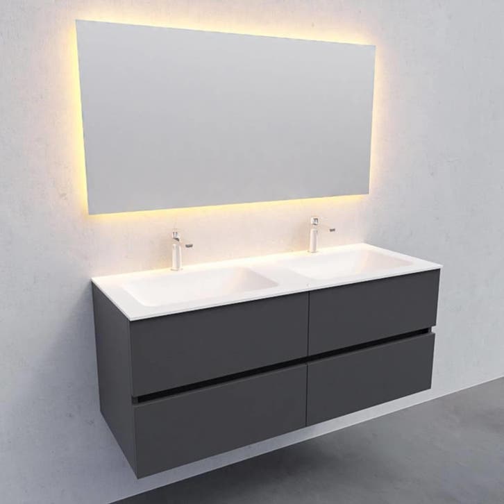 Badkamermeubel Solid Surface AQS Oslo 120x46 cm Dubbel Mat, Huis en Inrichting, Badkamer | Badkamermeubels, Ophalen of Verzenden