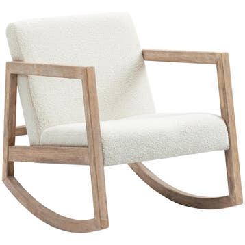TRUUSK Schommelstoel met Houten Frame - Gevoerd - Lounge - R, Verzenden, Nieuw