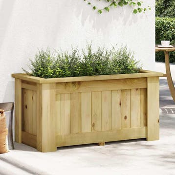 vidaXL Plantenbak verhoogd 100x50x50 cm geïmpregneerd, Verzenden, Minder dan 60 cm, Nieuw, Hout
