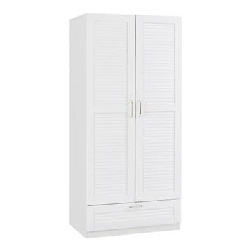 Kledingkast Finning 176x80x52 cm met 1 lade wit [en.casa], Verzenden, Nieuw