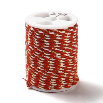 1 rol Metallic gevlochten koord – katoen/polyester mix –, Ophalen of Verzenden, Nieuw, Kraal