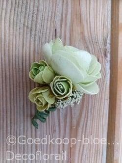 Corsage Ranonkel CRR 920 Cool Groen Olijf Creme Maatwerk, Ophalen of Verzenden, Nieuw
