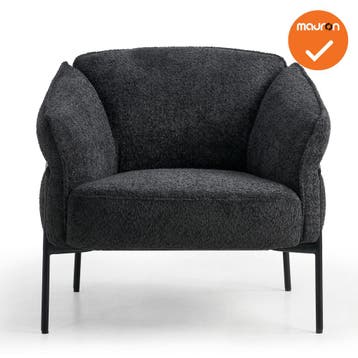 Luxe kamerstoel - Zwarte teddy stoffering (Design meubilair), Werkplek, Ophalen of Verzenden, Gebruikt, Overige typen