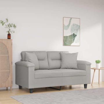 vidaXL Sierkussens 2 st 40x40 cm microvezelstof lichtgrijs, Huis en Inrichting, Woonaccessoires | Kussens, Verzenden, Nieuw, Grijs
