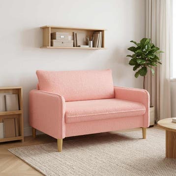 vidaXL XXL fauteuil Roze Bouclé, Huis en Inrichting, Verzenden, Nieuw