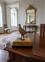 sculptuur, Bronze Pheasant on Marble Base - 14 cm - Brons,
