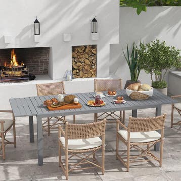 Uitschuifbare Tuintafel Aluminium Frame - Grijs - 180/240x94, Verzenden, Nieuw