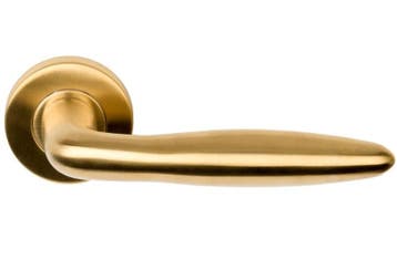 Deurklink Sigaar Model op ronde rozet PVD mat goud, Verzenden, Nieuw