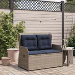 vidaXL Tuinbank Grijs poly rattan, Verzenden, Nieuw, Rotan