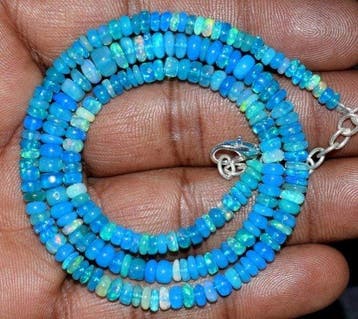 Ketting met natuurlijke opaal AAA+ blauw- 9 g - (1)