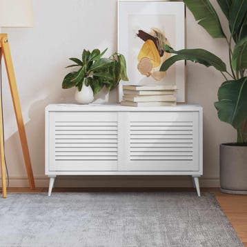 vidaXL Kastdeuren met lamellen 2 st 39,5x49,4 cm grenenhout, Verzenden, Nieuw