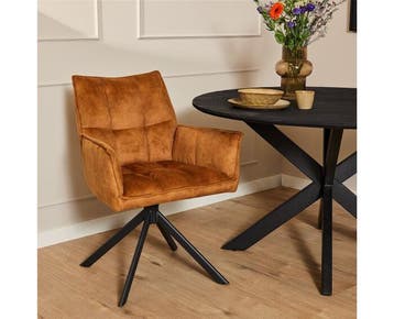 Eetkamerstoel Dani | Velvet Goud, Huis en Inrichting, Stoelen, Ophalen of Verzenden, Nieuw