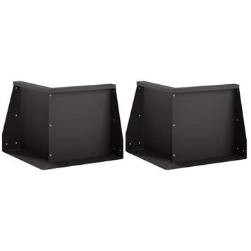 vidaXL Keerwand 2 st 50 x 50 x 50 cm Staal Zwart, Verzenden, Nieuw