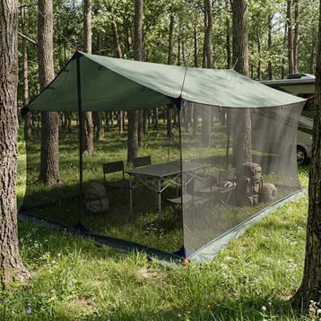 vidaXL Campingzeil met gaaswanden 340 x 260 x 220 cm, Caravans en Kamperen, Verzenden, Nieuw, Tot en met 2