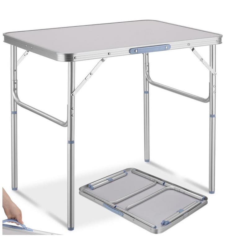 Inklapbare campingtafel  in hoogte Verstelbaar (75x55 cm), Caravans en Kamperen, Kampeermeubelen, Campingtafel, Nieuw, Verzenden