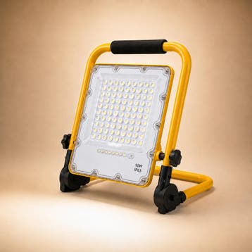 LED Accu Bouwlamp - Schijnwerper 50 Watt, Ophalen of Verzenden, Nieuw, 50 tot 200 watt, Armatuur