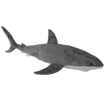 Nature Planet witte haai knuffel - pluche - grijs - 96 cm, Verzenden, Nieuw