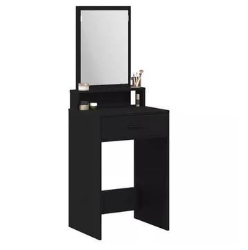 Elegante Make-up Kaptafel Zwart Eikenhout met Spiegel en Lad, Verzenden, Nieuw