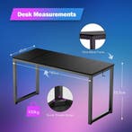 Bureau - Computerbureau - Computertafel - 160x60 cm - Zwart, Verzenden, Zo goed als nieuw