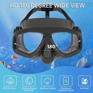 Complete snorkelset voor volwassenen: masker, snorkel, flipp, Verzenden, Nieuw