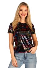 Glittershirt Dames Partyqueen Pink - S, Verzenden, Nieuw