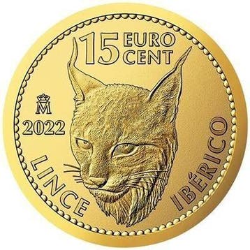 Spanje. 2022 1/10 oz €0.15 Euro Cent Spanish Iberian Lynx