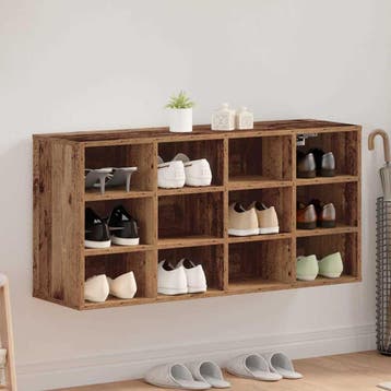 vidaXL Schoenenkast 103 x 30 x 51 cm Bewerkt hout Oud hout, Verzenden, Nieuw