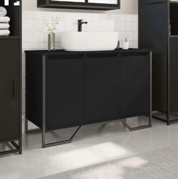 Zwarte Onderkast Badkamer – Wastafelkast 91×35×60 cm, Verzenden, Nieuw