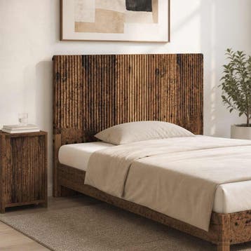 vidaXL Wandgemonteerd Hoofdeinde HOORN Oud hout Bewerkt hout, Verzenden, Nieuw, Bruin, Hout
