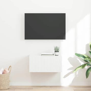 vidaXL TV Wandkast 60 x 31 x 29,5 cm Wit Bewerkt hout, Minder dan 50 cm, Verzenden, Nieuw, Minder dan 100 cm