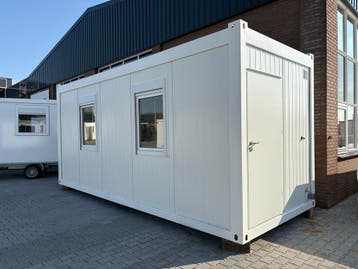 Kantoorunit - 6 x 2,5 meter | 2 zijramen - keuken en toilet, Ophalen of Verzenden