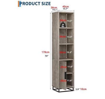 Hoge Smalle Opbergkast Badkamer 178 cm met Deur, Verzenden, Nieuw
